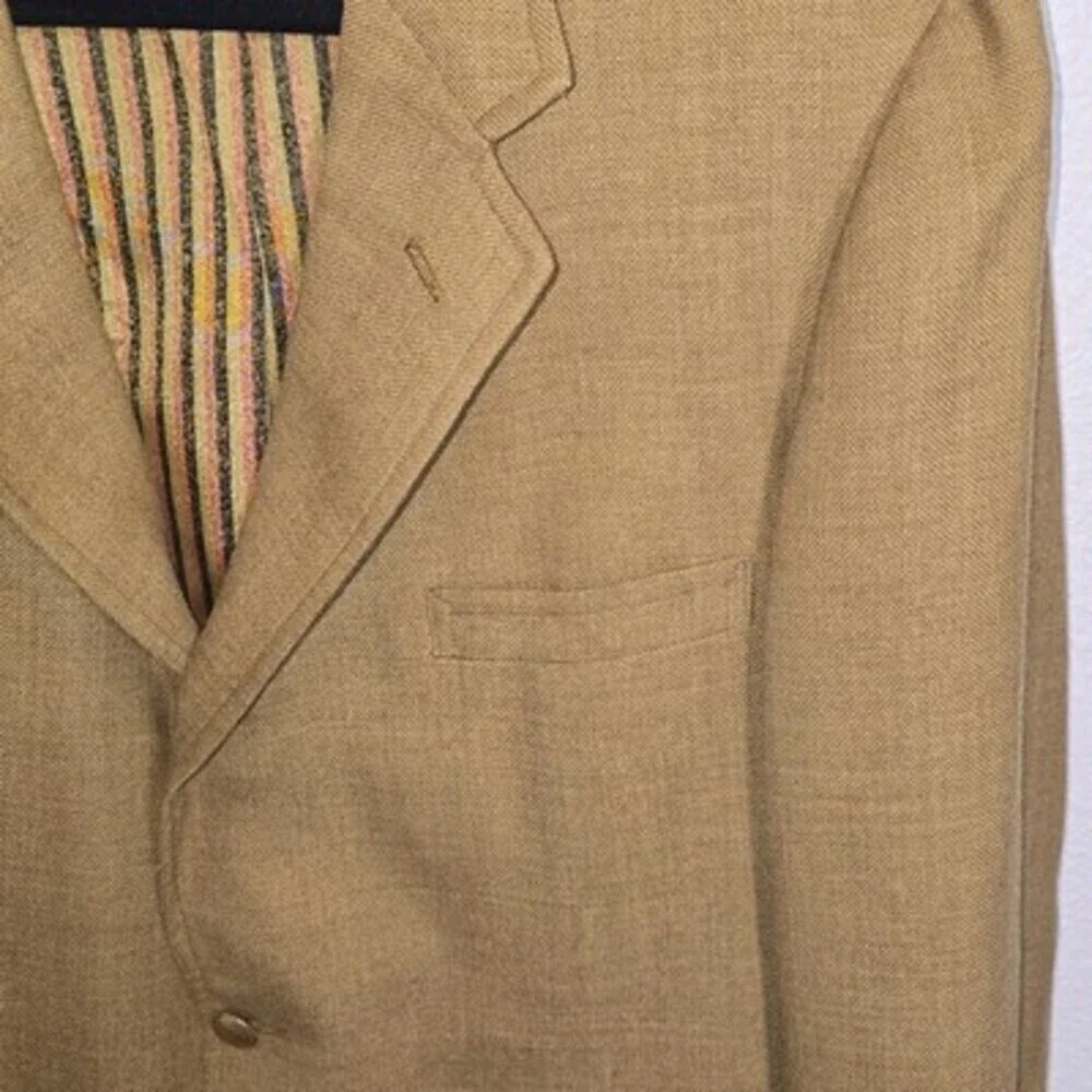 Vintage 1970s Cricketeer Linen Sport Coat Union Made Blazer Men’s 42R